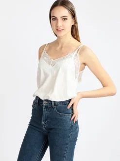 Solada Top donna in raso con pizzo