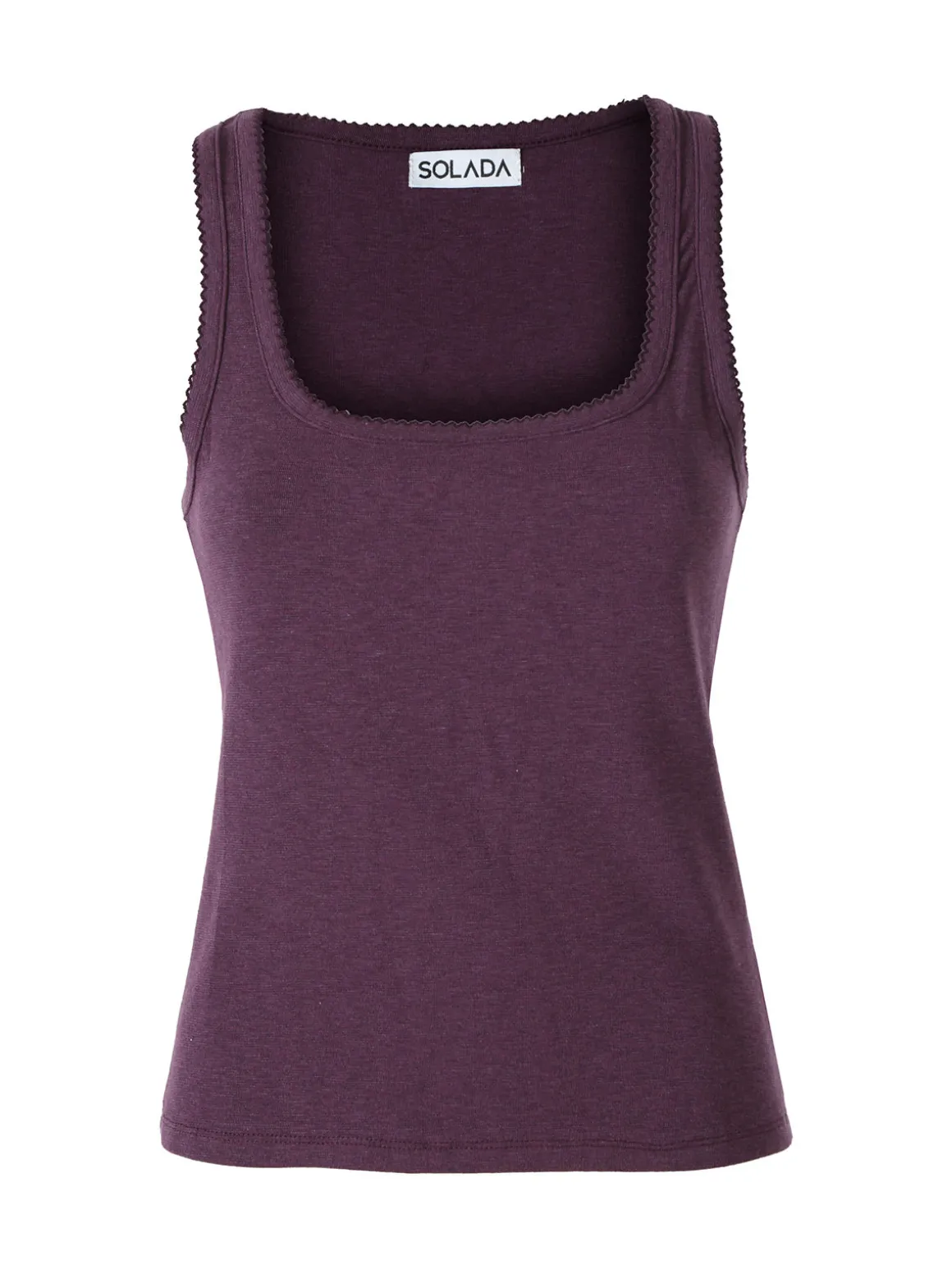Solada Top donna in tinta unita con scollo quadrato - viola