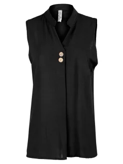 Solada Top donna in viscosa con scollo a V - nero