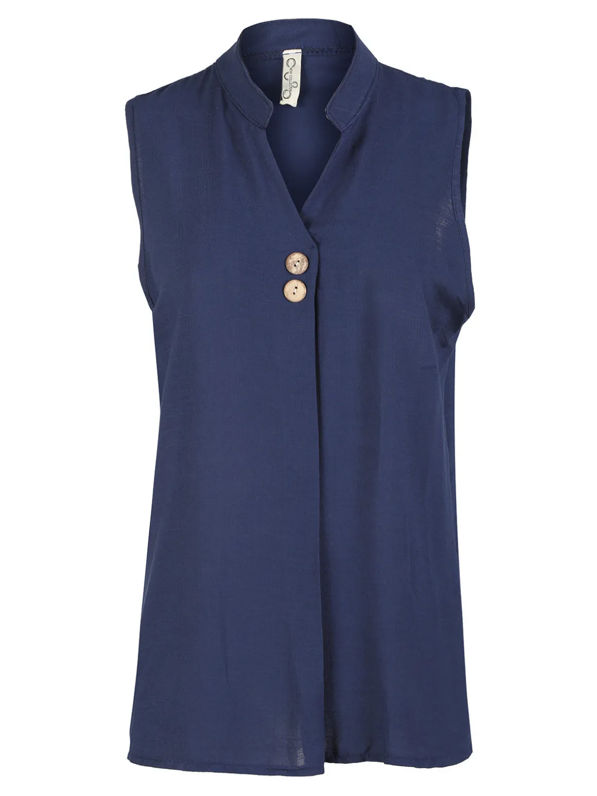 Solada Top donna in viscosa con scollo a V - blu scuro