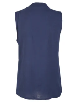 Solada Top donna in viscosa con scollo a V - blu scuro