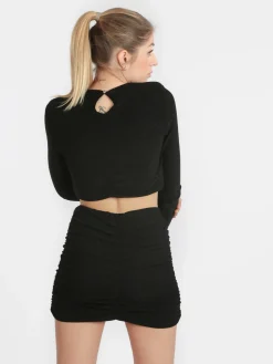 Solada Top donna lurex a manica lunga