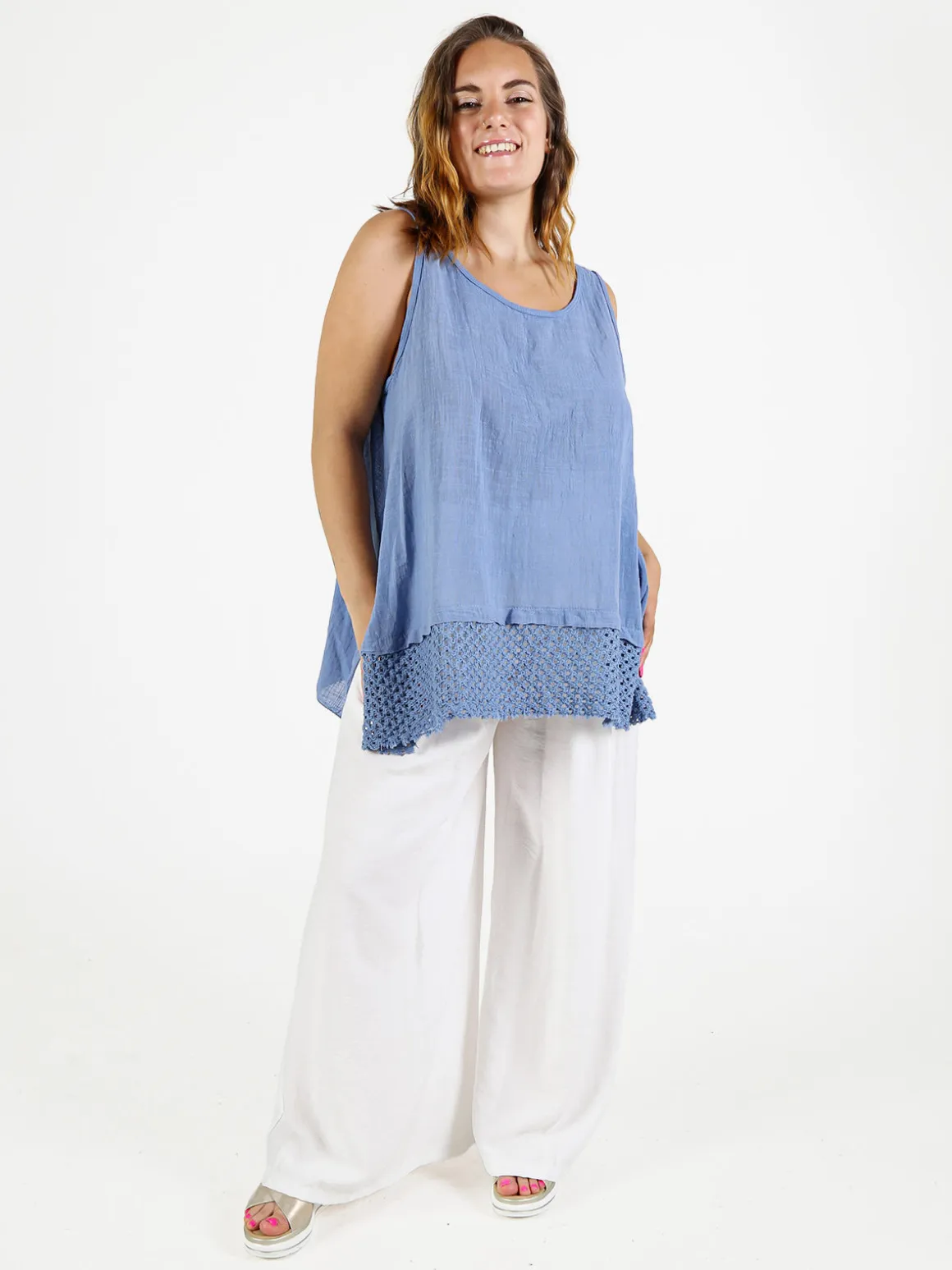 Solada Top donna oversize in cotone