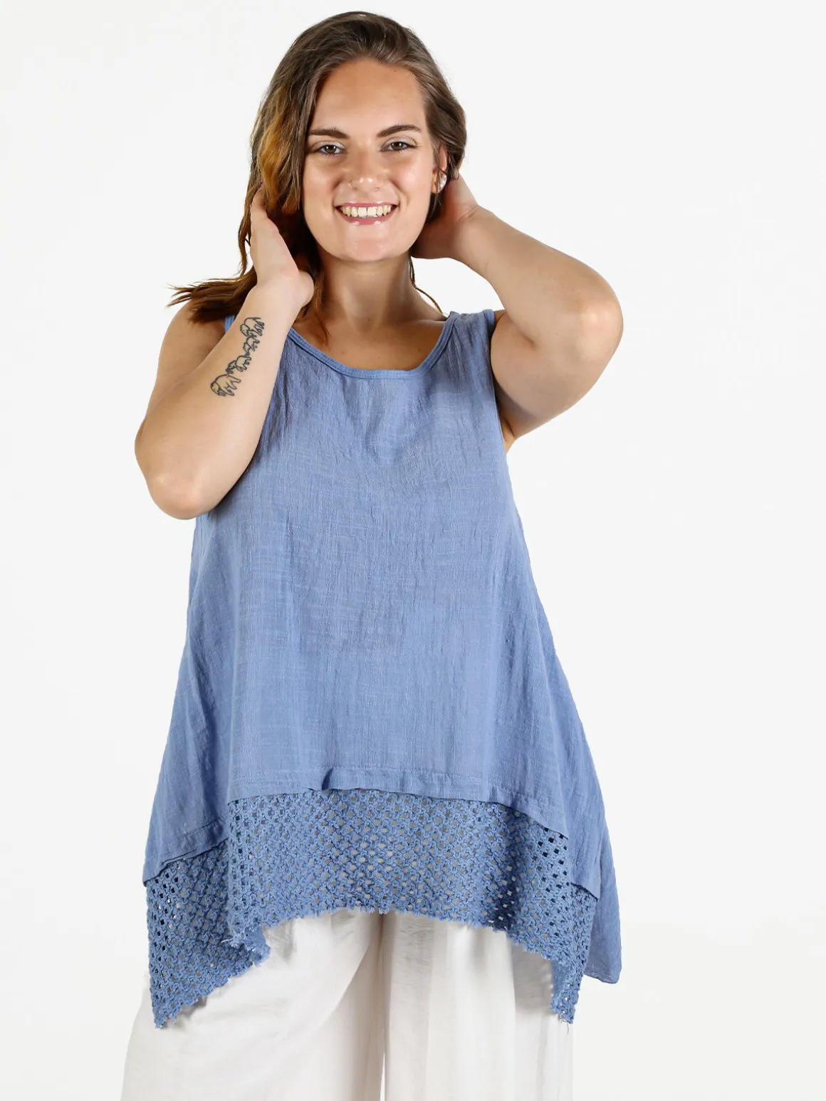 Solada Top donna oversize in cotone