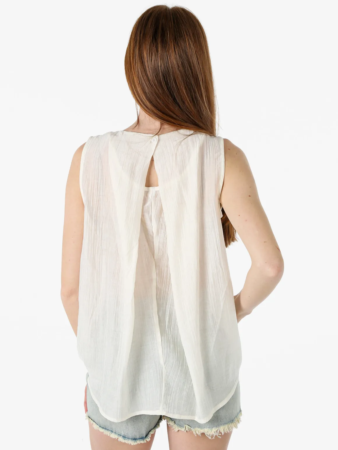 Solada Top donna smanicato - bianco