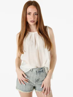 Solada Top donna smanicato - bianco