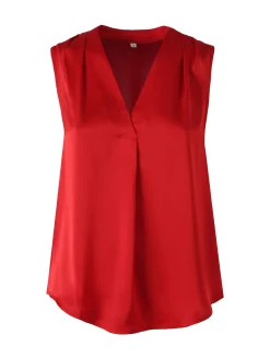 Solada Top donna smanicato con scollo a V profondo - rosso