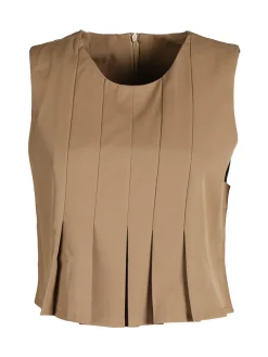 Solada Top donna smanicato con zip sulla schiena