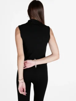 Solada Top donna smanicato con borchie