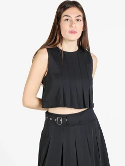 Solada Top donna smanicato con zip sulla schiena