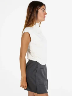 Solada Top donna smanicato in maglia - bianco