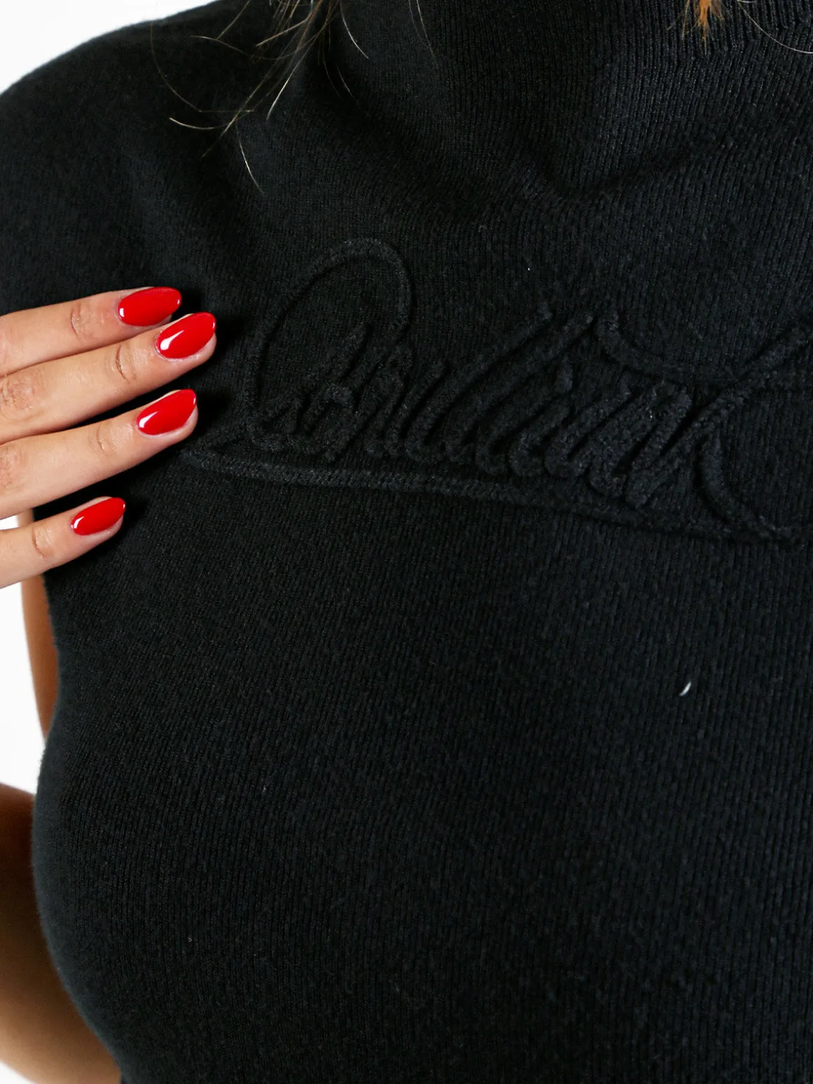 Solada Top donna smanicato in maglia - nero