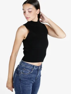 Solada Top donna smanicato in maglia