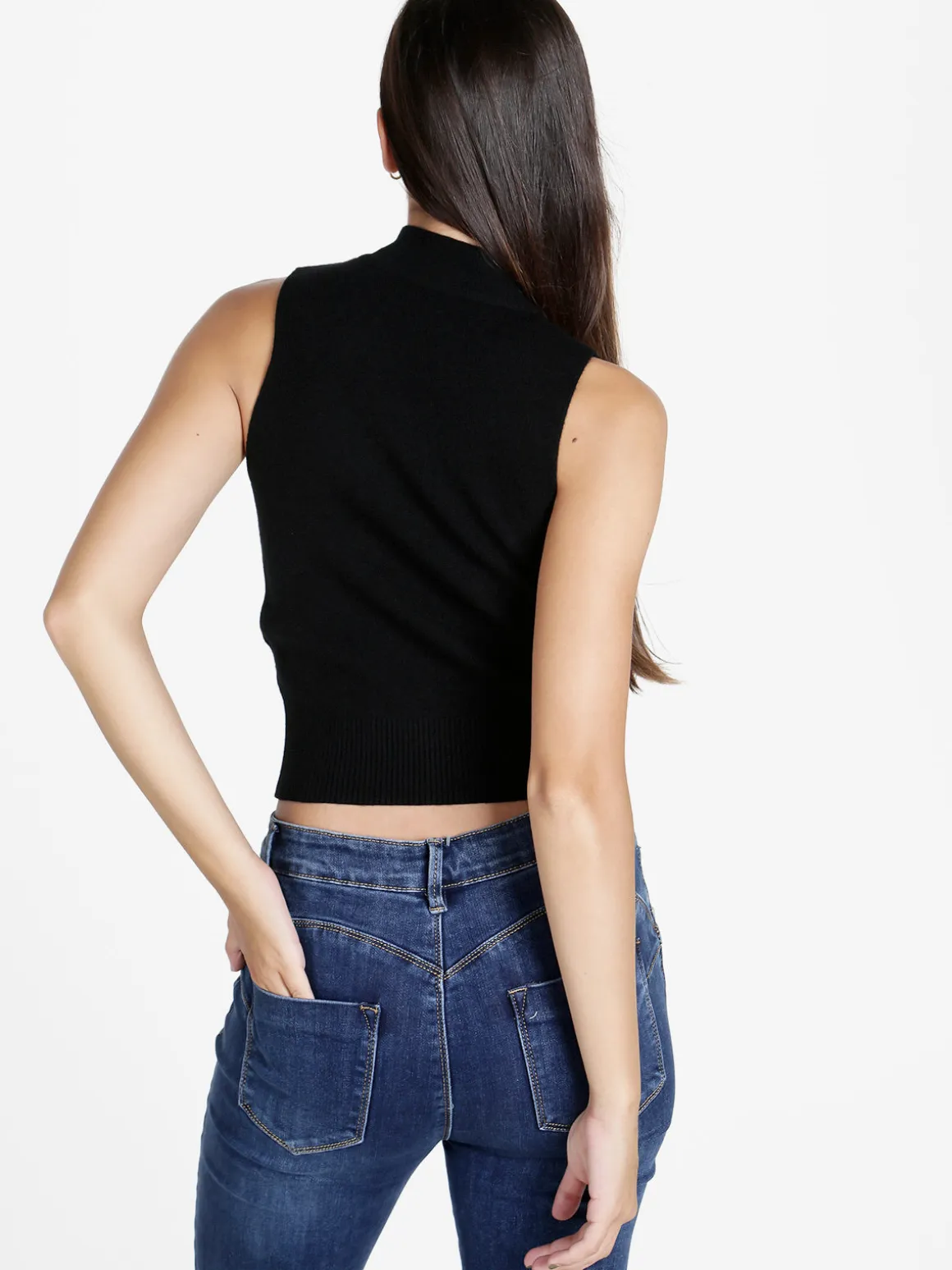 Solada Top donna smanicato in maglia
