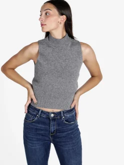 Solada Top donna smanicato in maglia
