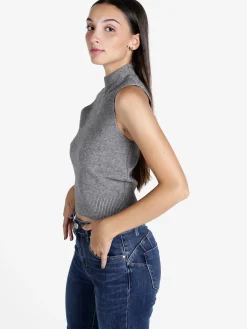 Solada Top donna smanicato in maglia