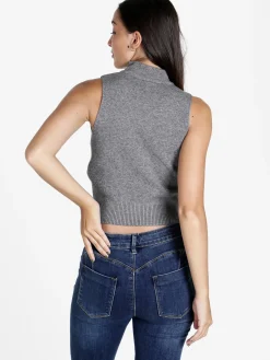 Solada Top donna smanicato in maglia