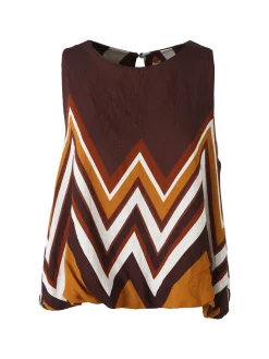 Solada Top donna smanicato multicolore - marrone