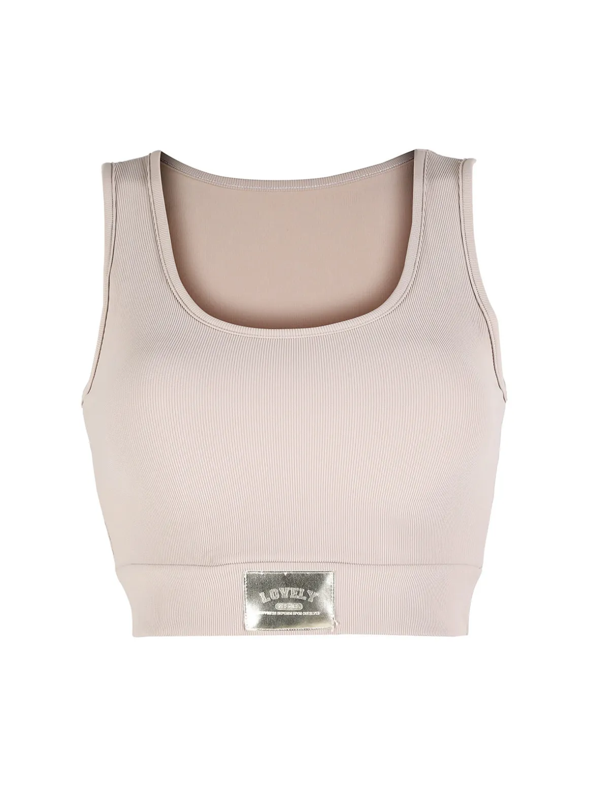 Solada Top donna sportivo a costine con coppe imbottite