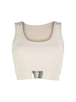 Solada Top donna sportivo a costine con coppe imbottite