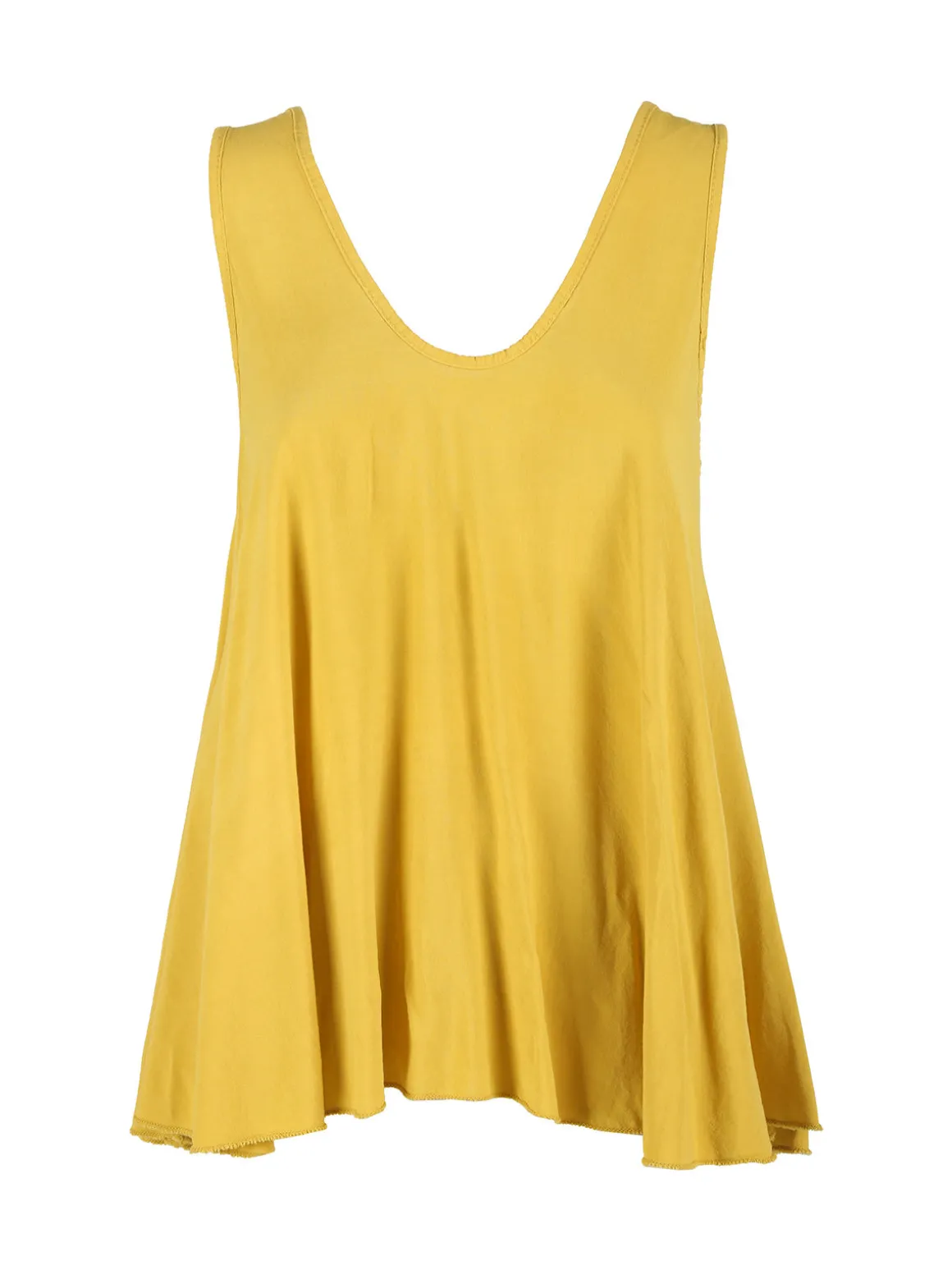 Solada Top donna svasato con scollo a V - senape