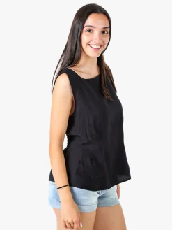 Solada Top smanicato da donna in viscosa - nero