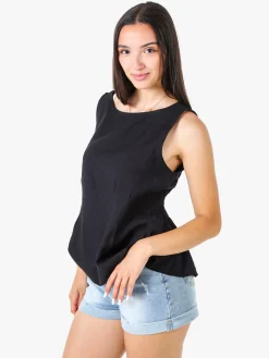 Solada Top smanicato da donna in viscosa - nero