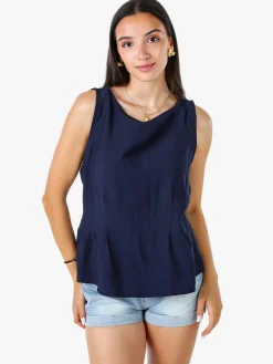 Solada Top smanicato da donna in viscosa - blu scuro