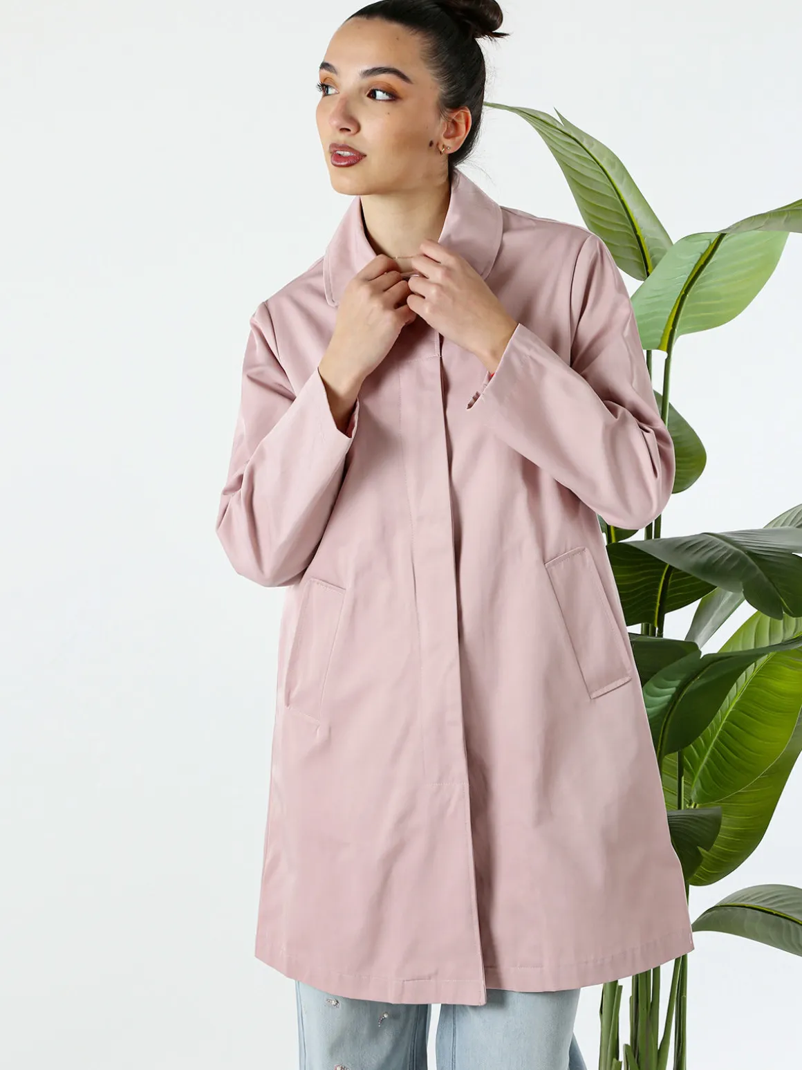 Solada Trench impermeabile da donna con bottoni - rosa