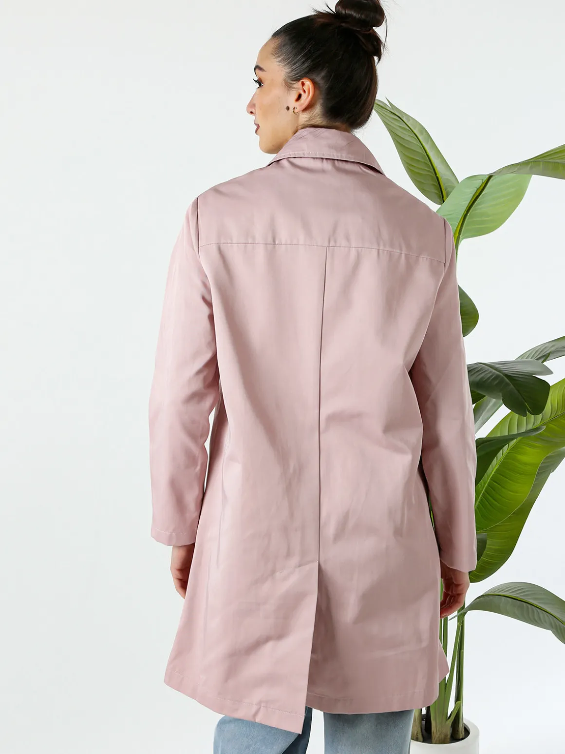 Solada Trench impermeabile da donna con bottoni - rosa