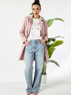 Solada Trench impermeabile da donna con bottoni - rosa