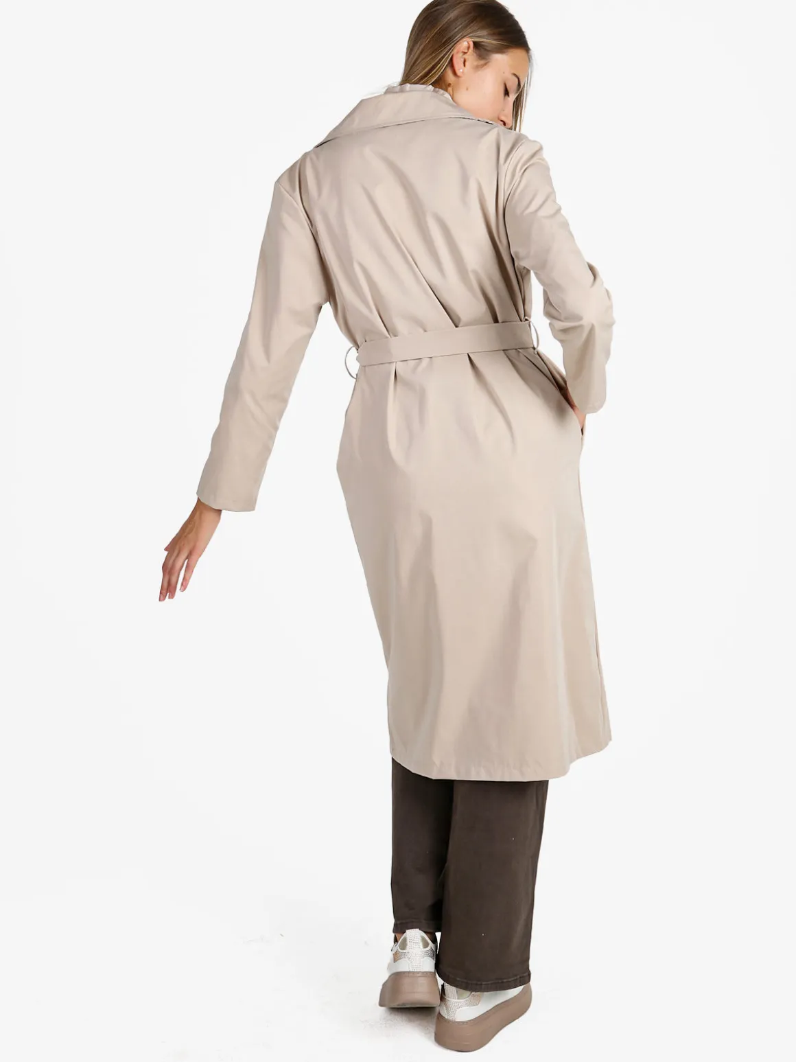Solada Trench lungo da donna a doppiopetto - beige
