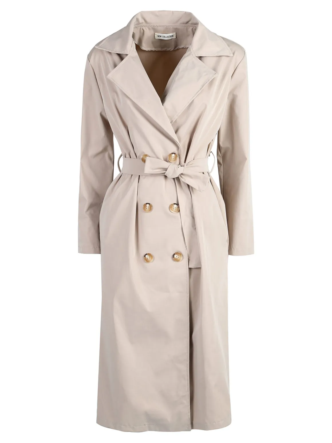Solada Trench lungo da donna a doppiopetto - beige