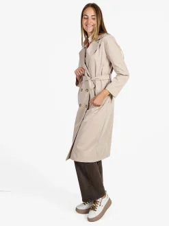 Solada Trench lungo da donna a doppiopetto - beige