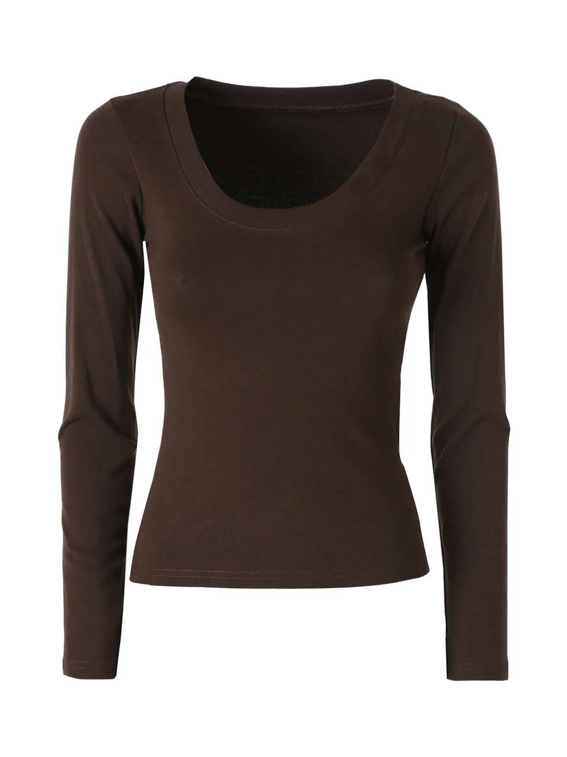 Solada T-shirt a maniche lunghe da donna in cotone - marrone