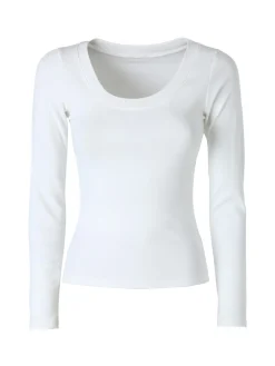 Solada T-shirt a maniche lunghe da donna in cotone - bianco