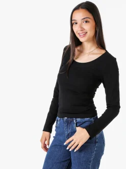 Solada T-shirt a maniche lunghe da donna in cotone - oliva