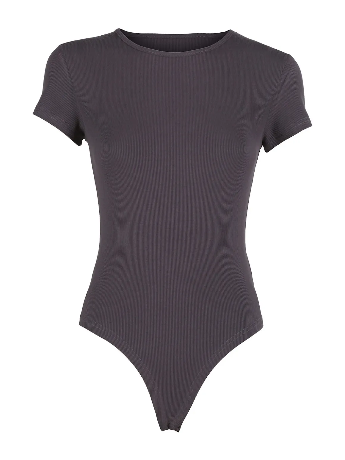 Solada T-shirt body donna a costine - antracite