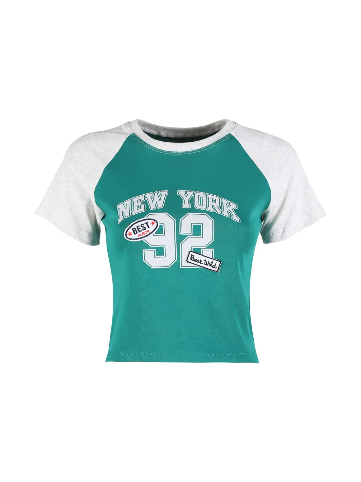 Solada T-shirt crop da donna in cotone con stampa