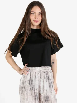 Solada T-shirt crop donna in cotone oversize