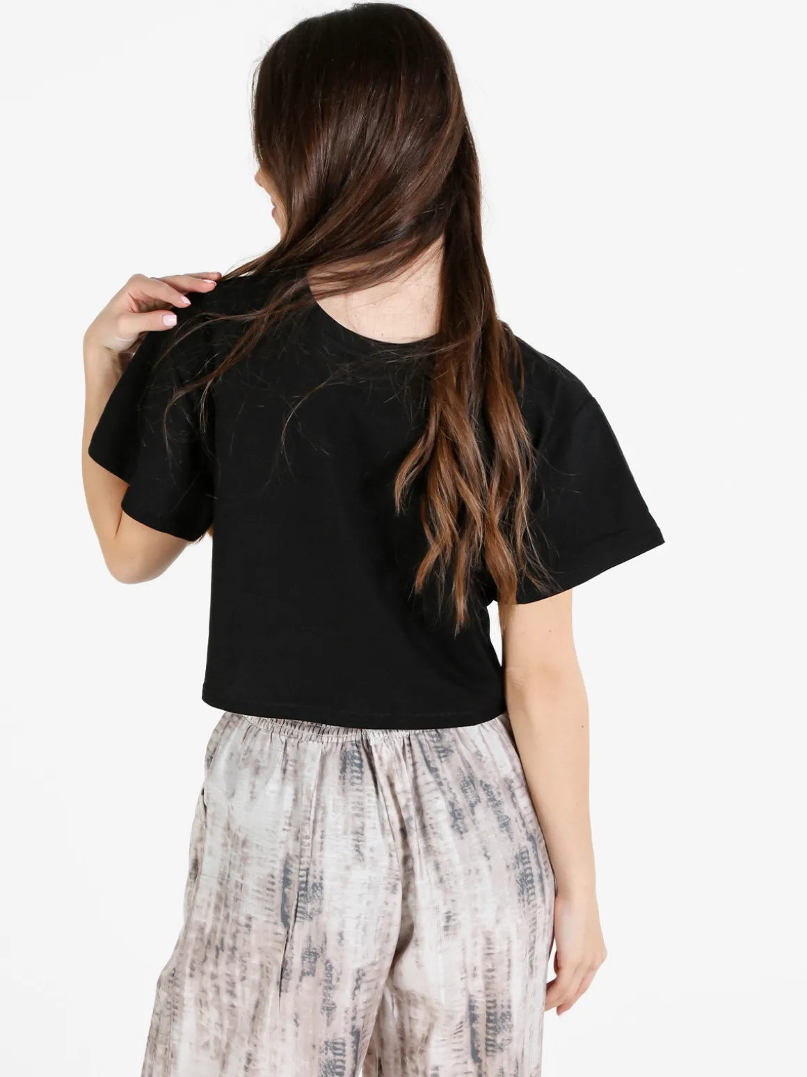 Solada T-shirt crop donna in cotone oversize