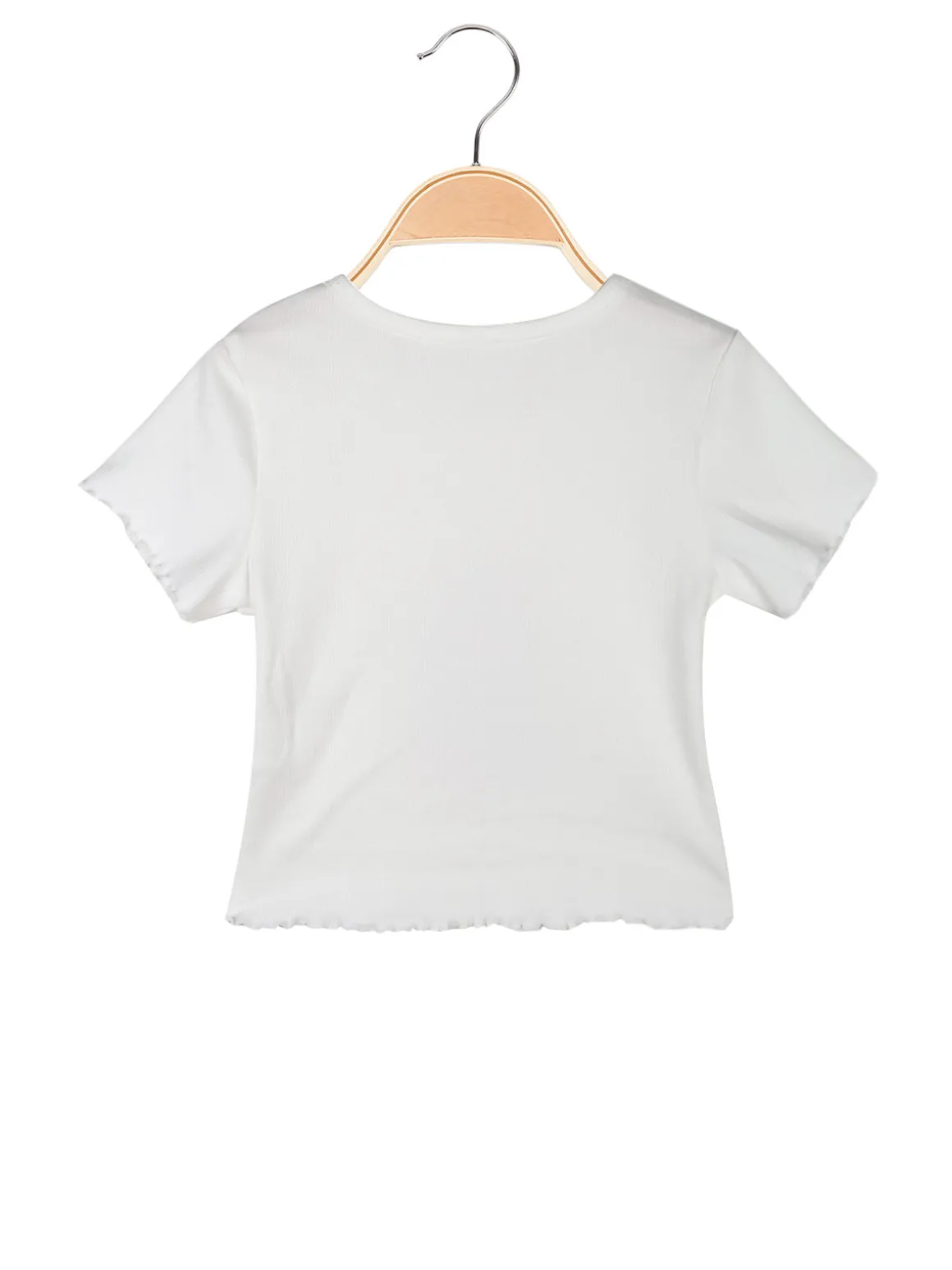 Solada T-shirt da bambina a costine con borsetta