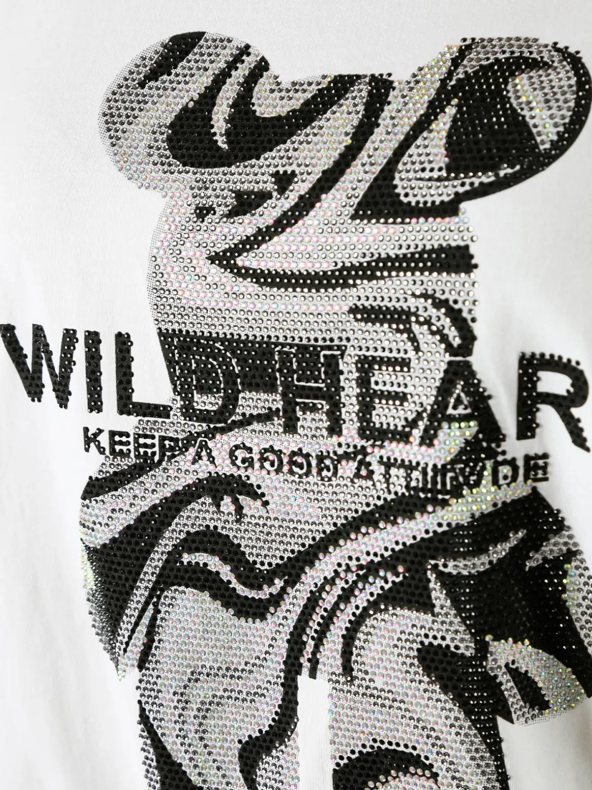 Solada T-shirt da donna in cotone con strass - bianco