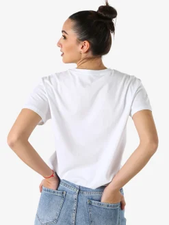 Solada T-shirt da donna in cotone con stampa e strass - giallo