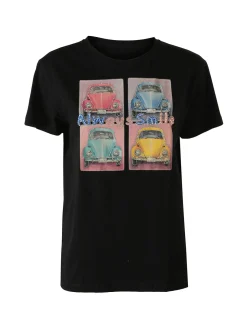Solada T-shirt da donna in cotone con stampa e strass
