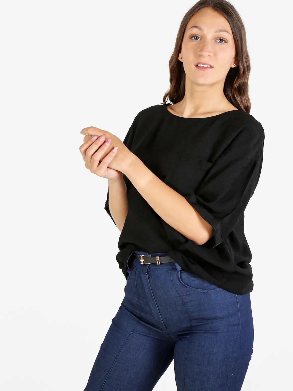 Solada T-shirt da donna oversize con taschino