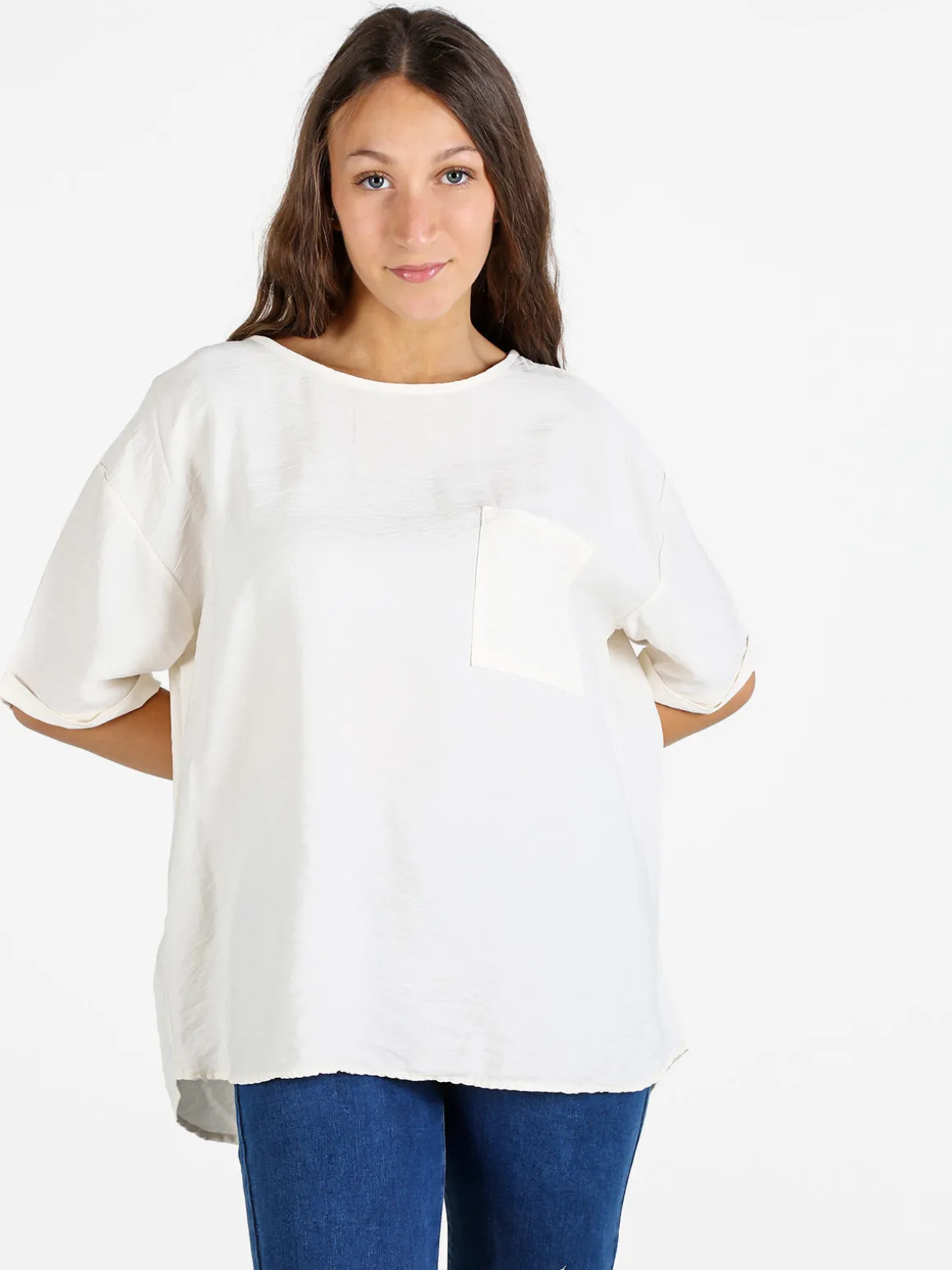Solada T-shirt da donna oversize con taschino