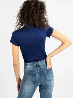 Solada T-shirt dolcevita da donna in tinta unita