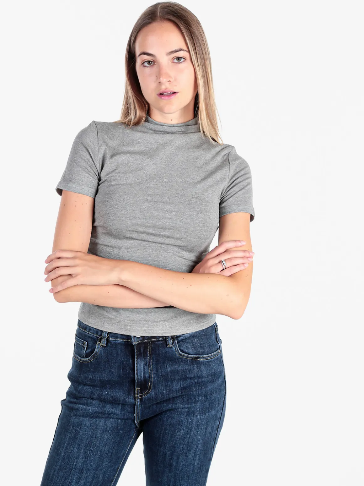 Solada T-shirt donna accollata - grigio