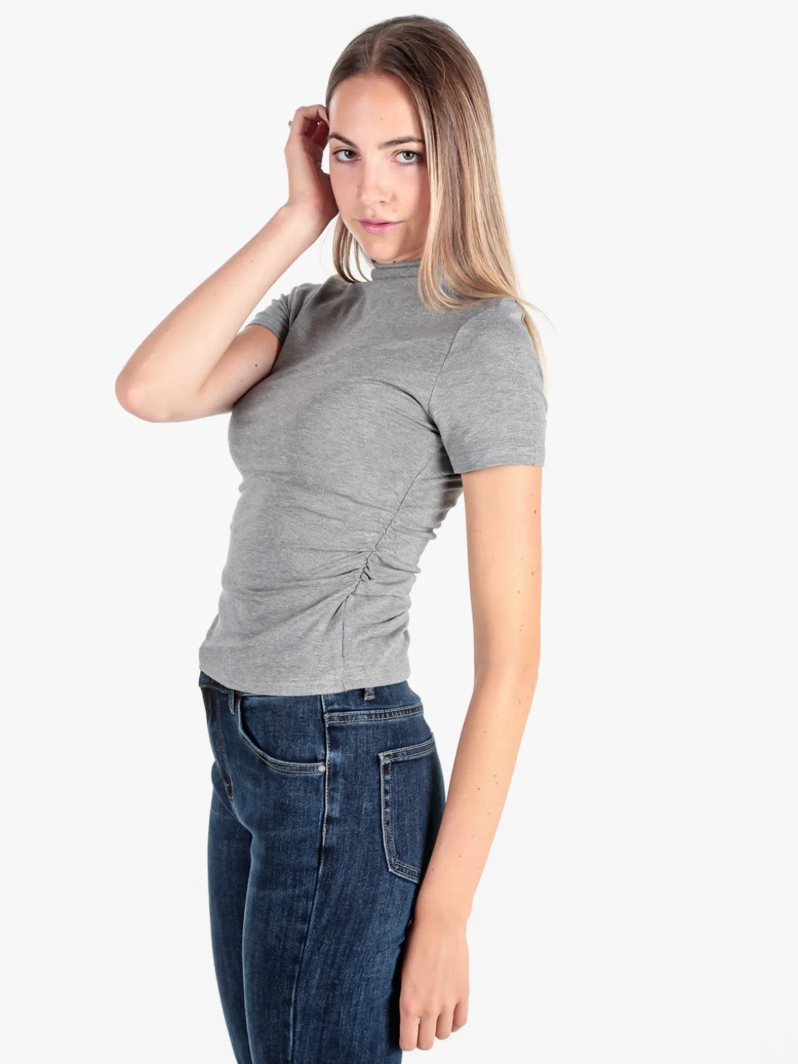 Solada T-shirt donna accollata - grigio